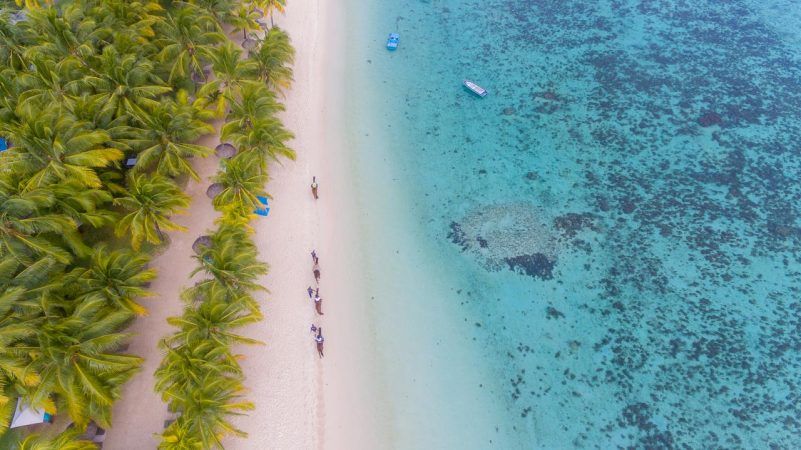 lux le morne aerial beautiful beach view