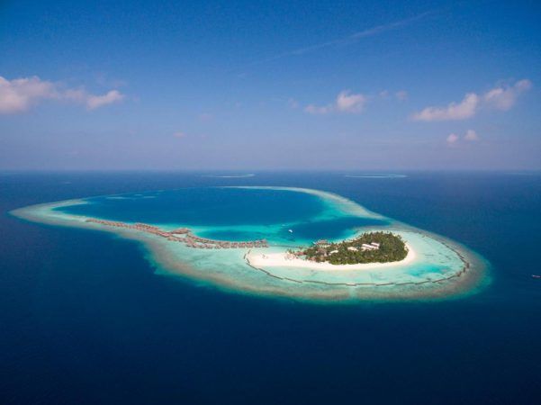 constance halaveli maldives aerial view