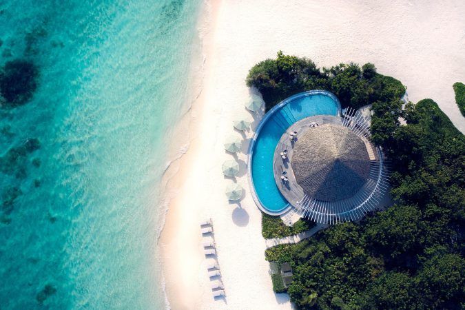 le meridien maldives aerial view