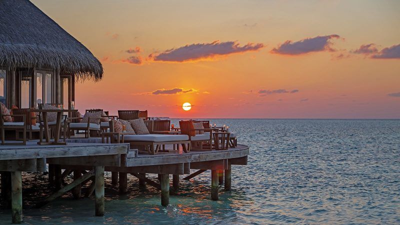 mirihi island resort maldives sunset view