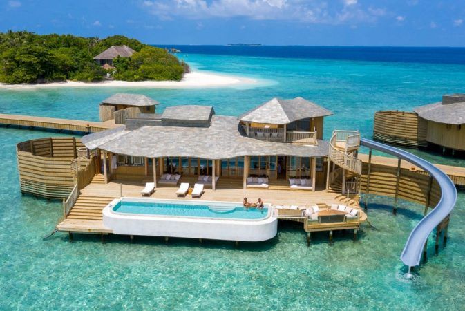 soneva fushi maldives water reserve with slide
