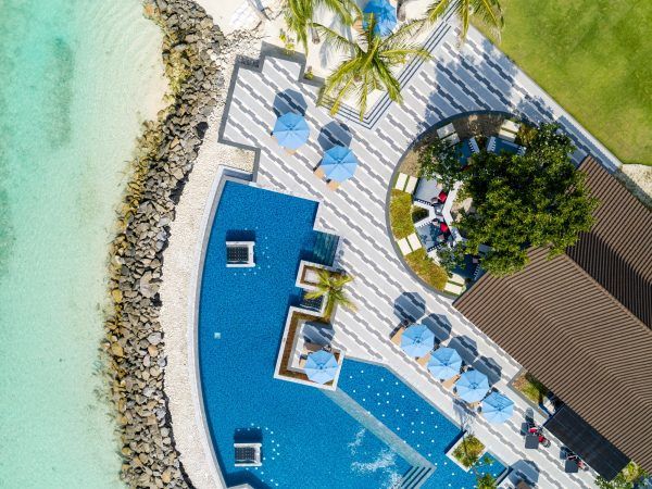 SAii lagoon maldives hilton aerial pool view