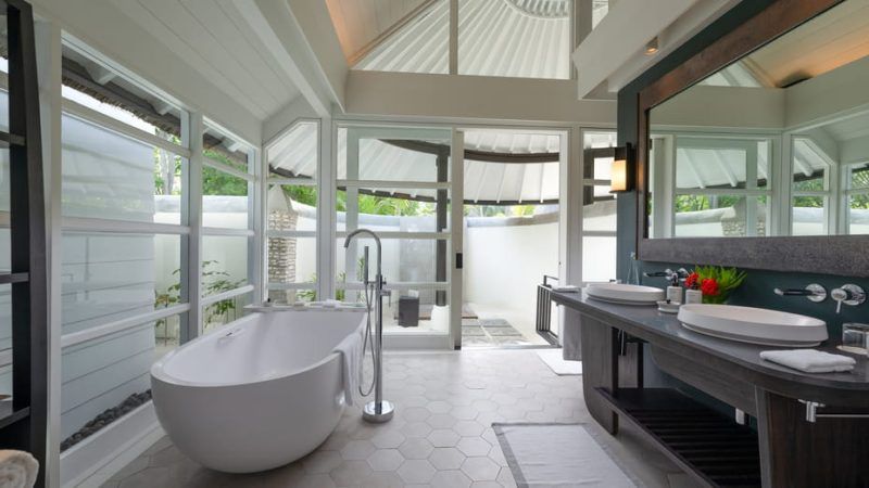 four seasons kuda huraa premier family beach bungalow with pool bathroom