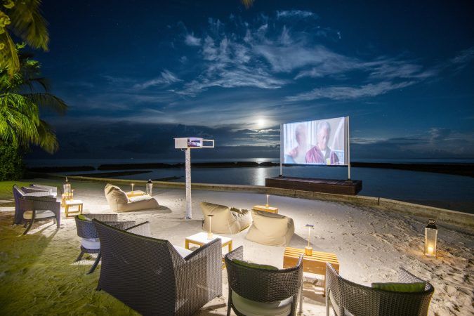 lily beach resort maldives open air cinema