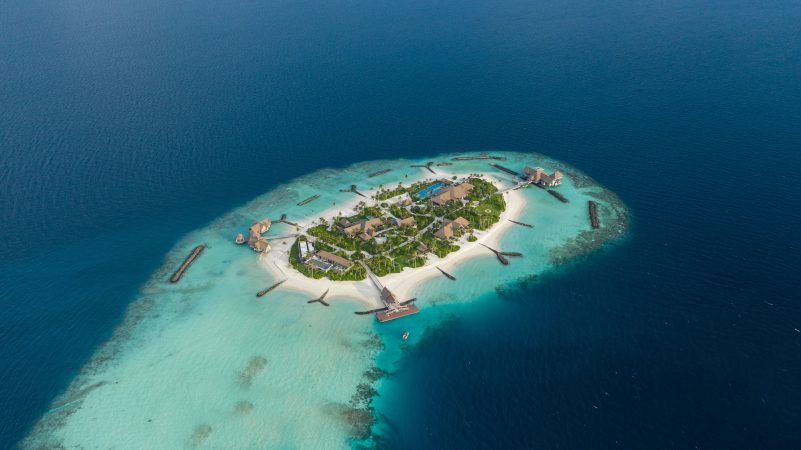 waldorf astoria ithaafushi maldives aerial view